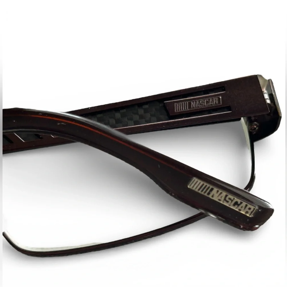 NASCAR NCO 1002 Unisex Eyeglasses Frames BWN DT 55•17•135 Rectangular Wire Rim - Picture 7 of 15